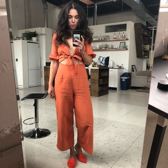 asos jumpsuit orange